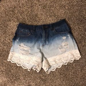 Refuge ombré wash short shorts